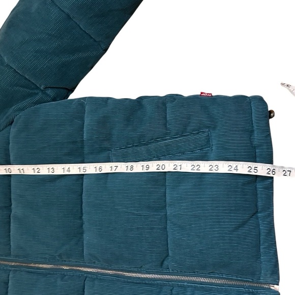 Levi's Women's Zoe Corduroy Puffer Jacket - Teal- Size Medium - Picture 14 of 14